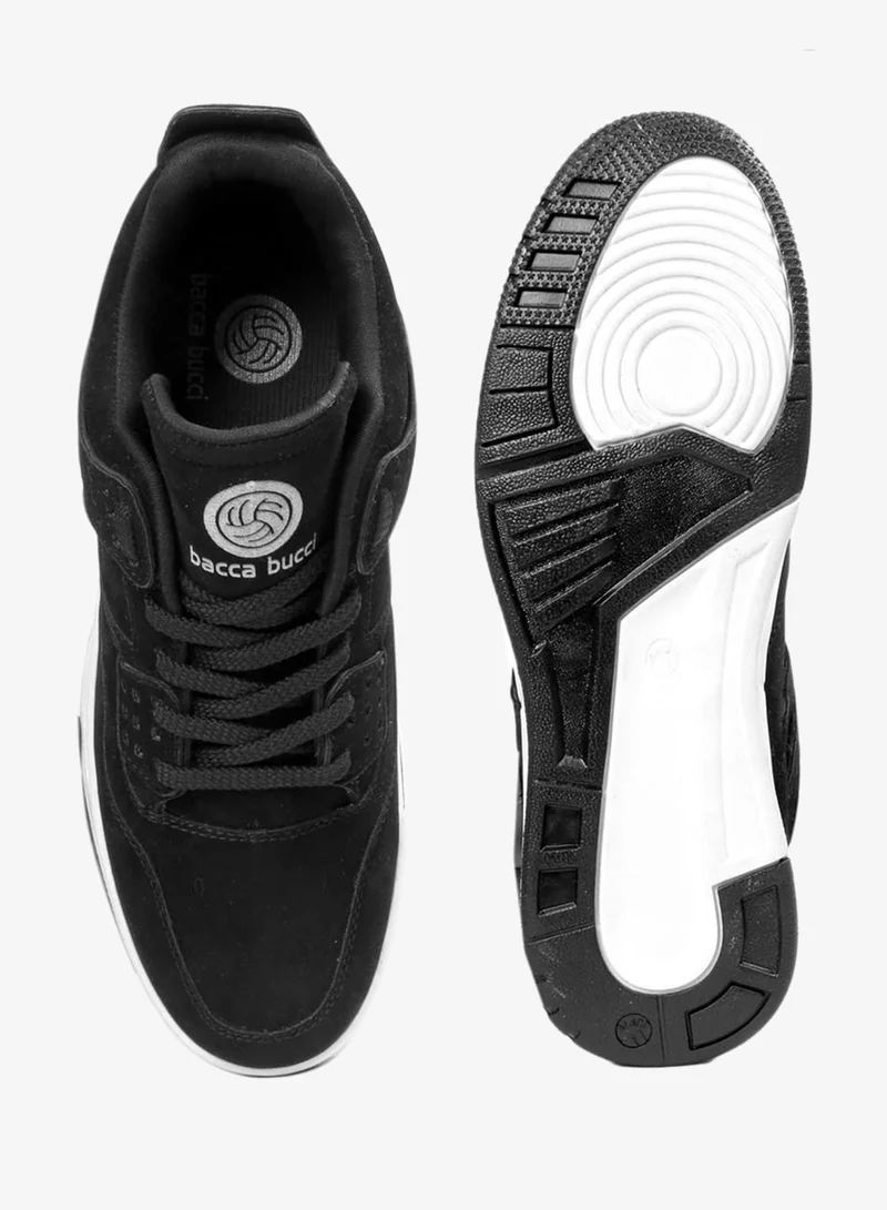 Bacca Bucci Black Ultraforce Mid-Top Retro Fashion Athletic Sneakers for Men | Best Price UAE